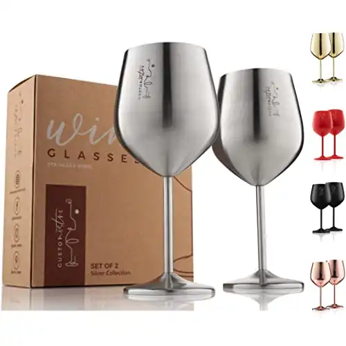 Gusto Nostro Stainless Steel Wine Glass - 18 oz